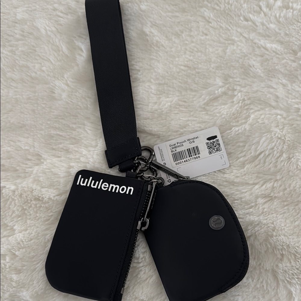 Lululemon Black Dual Pouch Wristlet